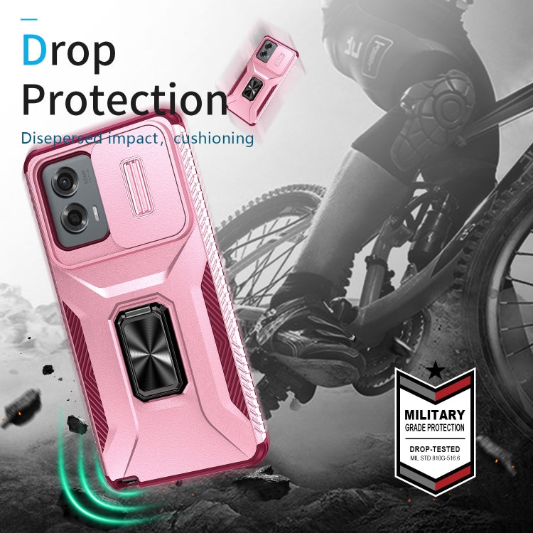 For Motorola Moto G Stylus 2024 Sliding Camshield Holder Phone Case(Pink + Rose Red) - Motorola Cases by PMC Jewellery | Online Shopping South Africa | PMC Jewellery | Buy Now Pay Later Mobicred