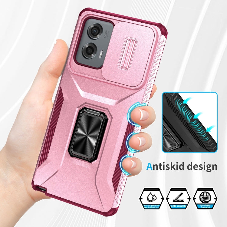 For Motorola Moto G Stylus 2024 Sliding Camshield Holder Phone Case(Pink + Rose Red) - Motorola Cases by PMC Jewellery | Online Shopping South Africa | PMC Jewellery | Buy Now Pay Later Mobicred
