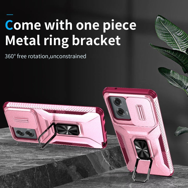 For Motorola Moto G Stylus 2024 Sliding Camshield Holder Phone Case(Pink + Rose Red) - Motorola Cases by PMC Jewellery | Online Shopping South Africa | PMC Jewellery | Buy Now Pay Later Mobicred