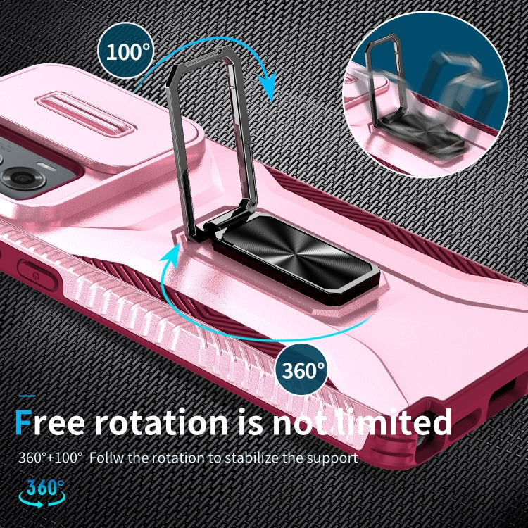For Motorola Moto G Stylus 2024 Sliding Camshield Holder Phone Case(Pink + Rose Red) - Motorola Cases by PMC Jewellery | Online Shopping South Africa | PMC Jewellery | Buy Now Pay Later Mobicred
