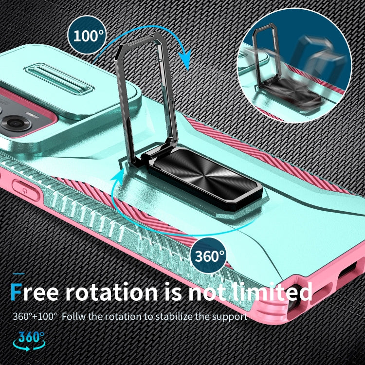 For Motorola Moto G Stylus 2024 Sliding Camshield Holder Phone Case(Grey Green + Pink) - Motorola Cases by PMC Jewellery | Online Shopping South Africa | PMC Jewellery | Buy Now Pay Later Mobicred