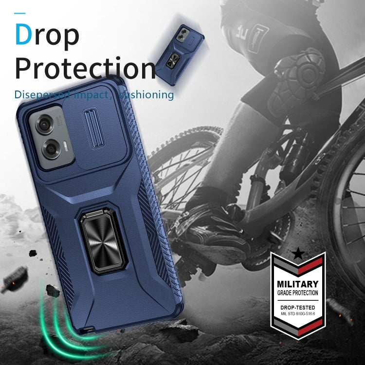 For Motorola Moto G Stylus 2024 Sliding Camshield Holder Phone Case(Blue) - Motorola Cases by PMC Jewellery | Online Shopping South Africa | PMC Jewellery | Buy Now Pay Later Mobicred