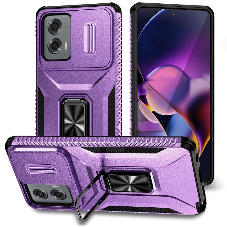 For Motorola Moto G Stylus 2024 Sliding Camshield Holder Phone Case(Purple) - Motorola Cases by PMC Jewellery | Online Shopping South Africa | PMC Jewellery | Buy Now Pay Later Mobicred