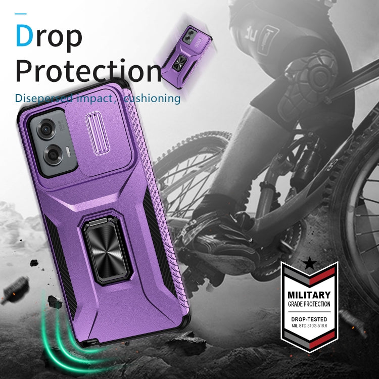For Motorola Moto G Stylus 2024 Sliding Camshield Holder Phone Case(Purple) - Motorola Cases by PMC Jewellery | Online Shopping South Africa | PMC Jewellery | Buy Now Pay Later Mobicred