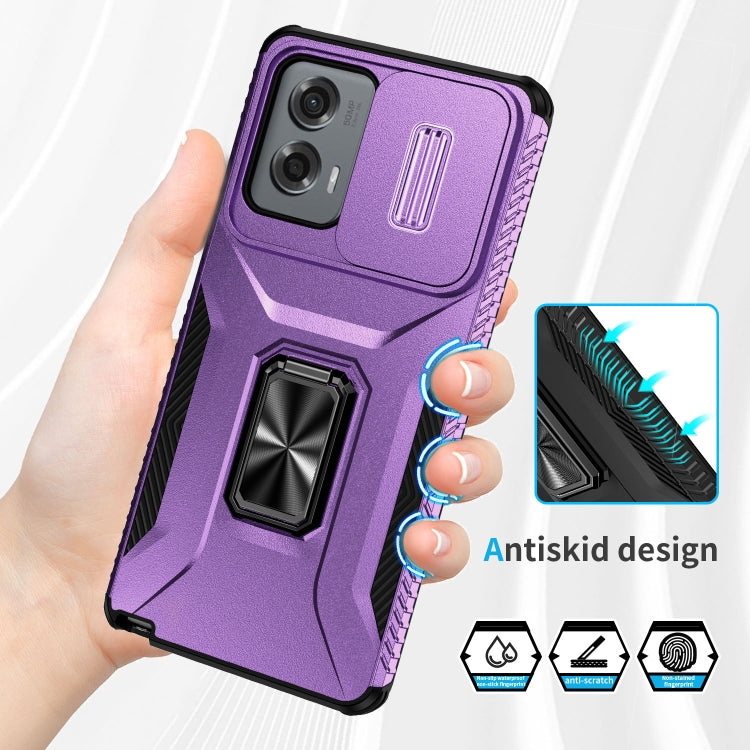 For Motorola Moto G Stylus 2024 Sliding Camshield Holder Phone Case(Purple) - Motorola Cases by PMC Jewellery | Online Shopping South Africa | PMC Jewellery | Buy Now Pay Later Mobicred