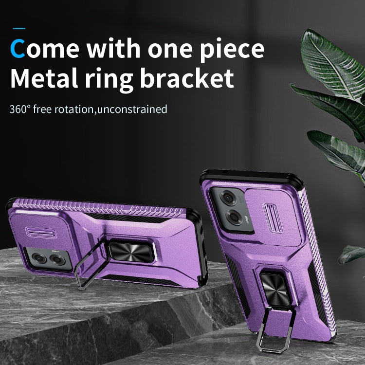 For Motorola Moto G Stylus 2024 Sliding Camshield Holder Phone Case(Purple) - Motorola Cases by PMC Jewellery | Online Shopping South Africa | PMC Jewellery | Buy Now Pay Later Mobicred