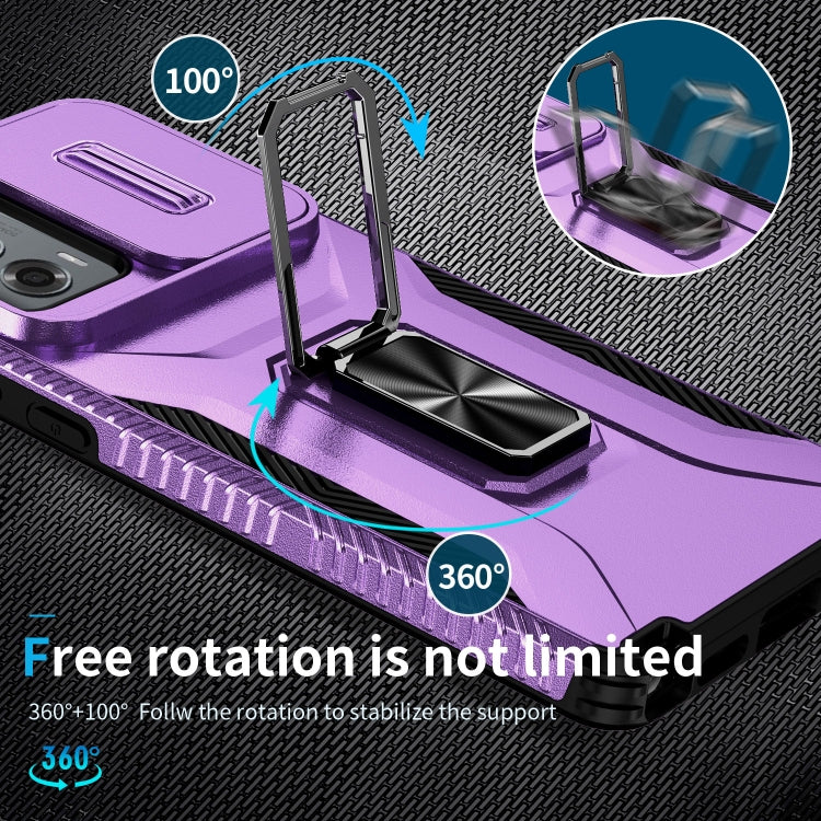For Motorola Moto G Stylus 2024 Sliding Camshield Holder Phone Case(Purple) - Motorola Cases by PMC Jewellery | Online Shopping South Africa | PMC Jewellery | Buy Now Pay Later Mobicred