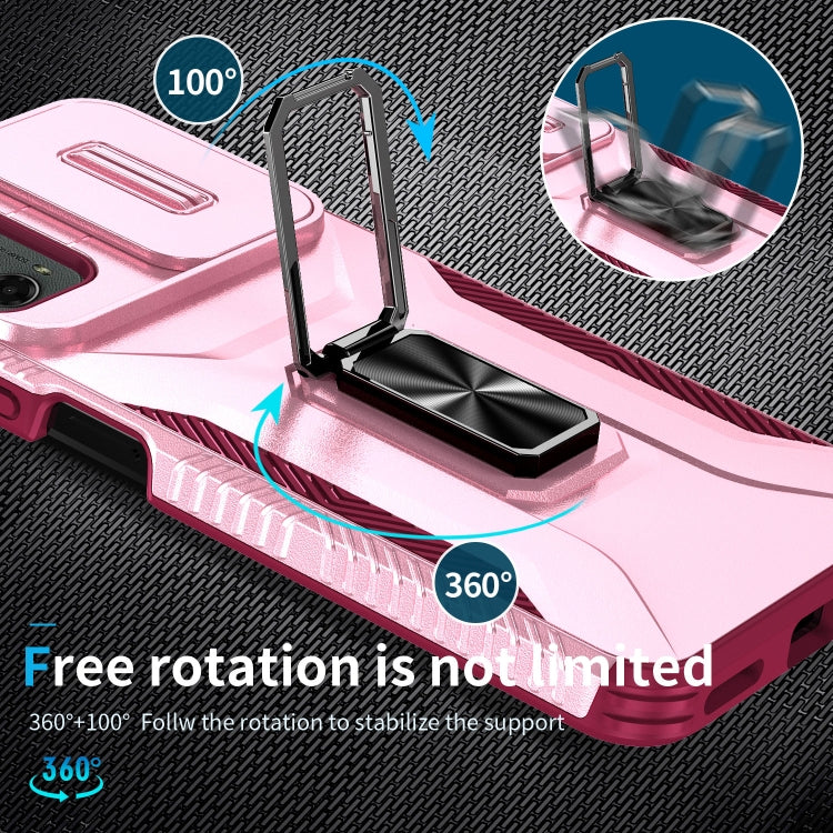 For Motorola Moto G 5G 2024 Sliding Camshield Holder Phone Case(Pink + Rose Red) - Motorola Cases by PMC Jewellery | Online Shopping South Africa | PMC Jewellery | Buy Now Pay Later Mobicred