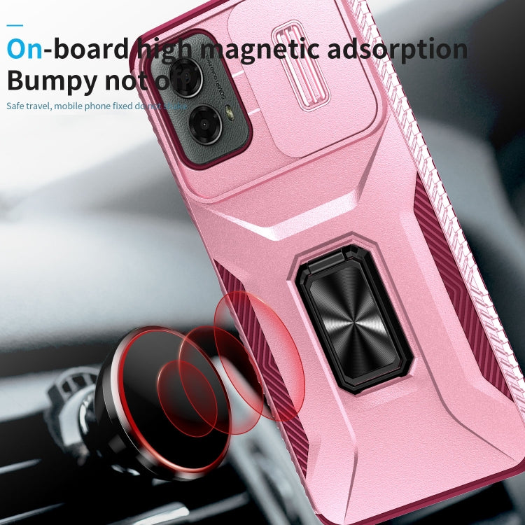 For Motorola Moto G 5G 2024 Sliding Camshield Holder Phone Case(Pink + Rose Red) - Motorola Cases by PMC Jewellery | Online Shopping South Africa | PMC Jewellery | Buy Now Pay Later Mobicred