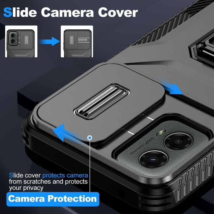 For Motorola Moto G 5G 2024 Sliding Camshield Holder Phone Case(Black) - Motorola Cases by PMC Jewellery | Online Shopping South Africa | PMC Jewellery | Buy Now Pay Later Mobicred