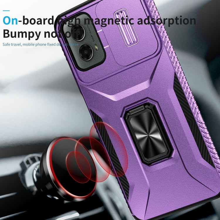 For Motorola Moto G 5G 2024 Sliding Camshield Holder Phone Case(Purple) - Motorola Cases by PMC Jewellery | Online Shopping South Africa | PMC Jewellery | Buy Now Pay Later Mobicred