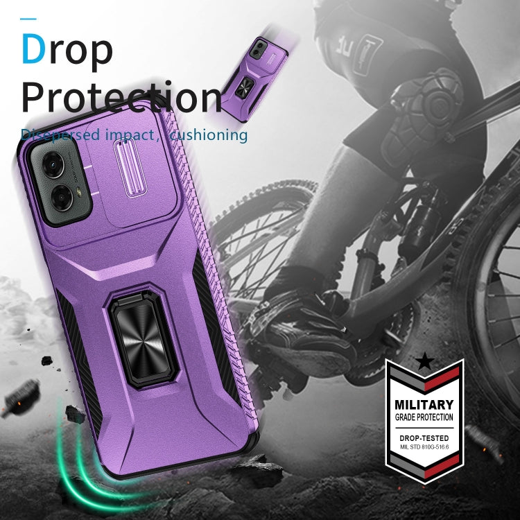 For Motorola Moto G 5G 2024 Sliding Camshield Holder Phone Case(Purple) - Motorola Cases by PMC Jewellery | Online Shopping South Africa | PMC Jewellery | Buy Now Pay Later Mobicred