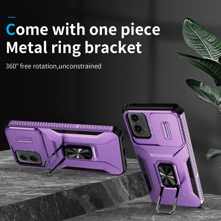 For Motorola Moto G 5G 2024 Sliding Camshield Holder Phone Case(Purple) - Motorola Cases by PMC Jewellery | Online Shopping South Africa | PMC Jewellery | Buy Now Pay Later Mobicred
