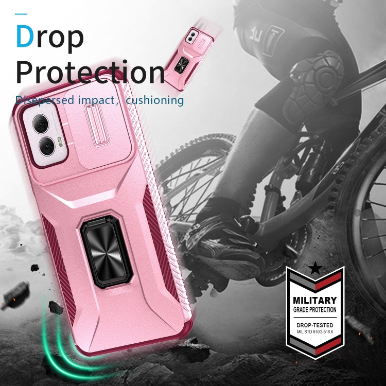 For Motorola Moto G Power 2024 Sliding Camshield Holder Phone Case(Pink + Rose Red) - Motorola Cases by PMC Jewellery | Online Shopping South Africa | PMC Jewellery | Buy Now Pay Later Mobicred