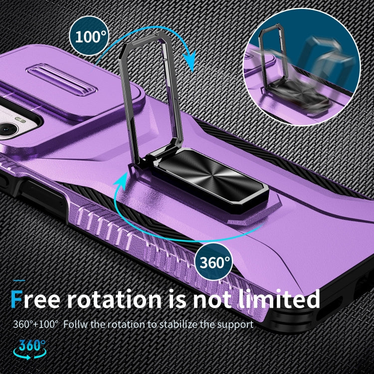 For Motorola Moto G Power 2024 Sliding Camshield Holder Phone Case(Purple) - free shipping - PMC Jewellery - Order now!