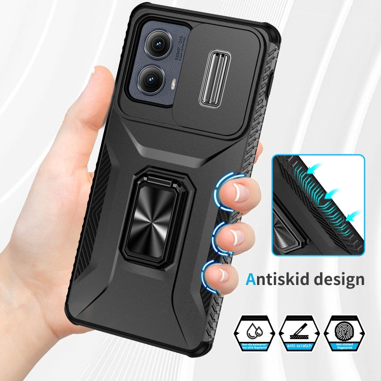 For Motorola Edge 5G 2024 Sliding Camshield Holder Phone Case(Black) - free shipping - PMC Jewellery - Order now!