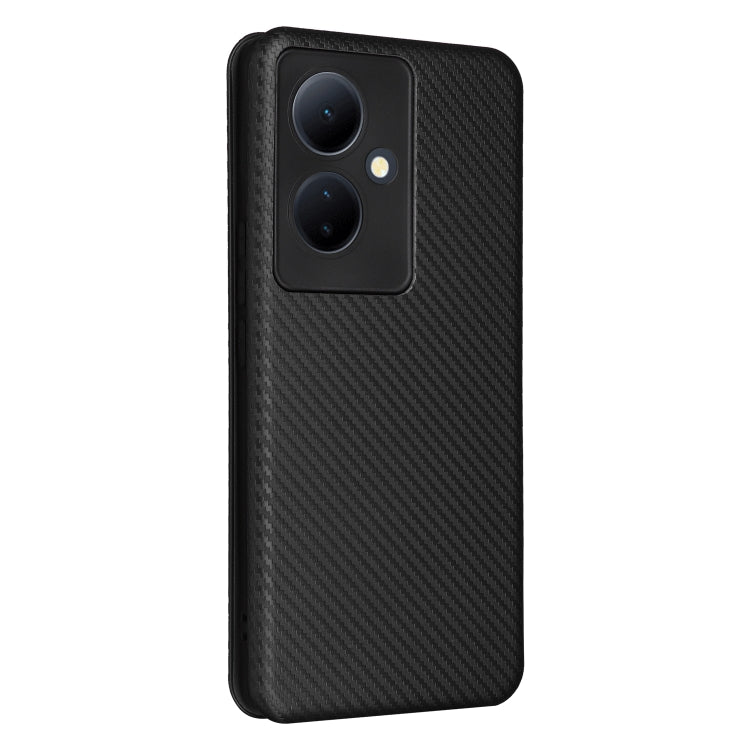 For vivo V29 Lite Carbon Fiber Texture Flip Leather Phone Case(Black) - vivo Cases by PMC TechLife | Online Shopping South Africa | PMC TechLife | Buy Now Pay Later Mobicred