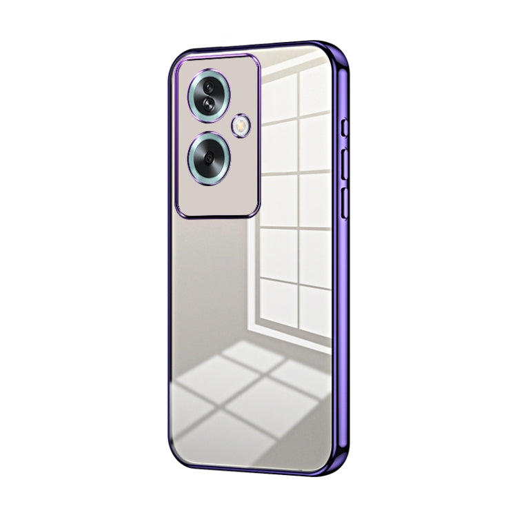 For OPPO A79 5G / A2 Transparent Plating Fine Hole Phone Case(Purple) - free shipping - PMC TechLife - Order now!