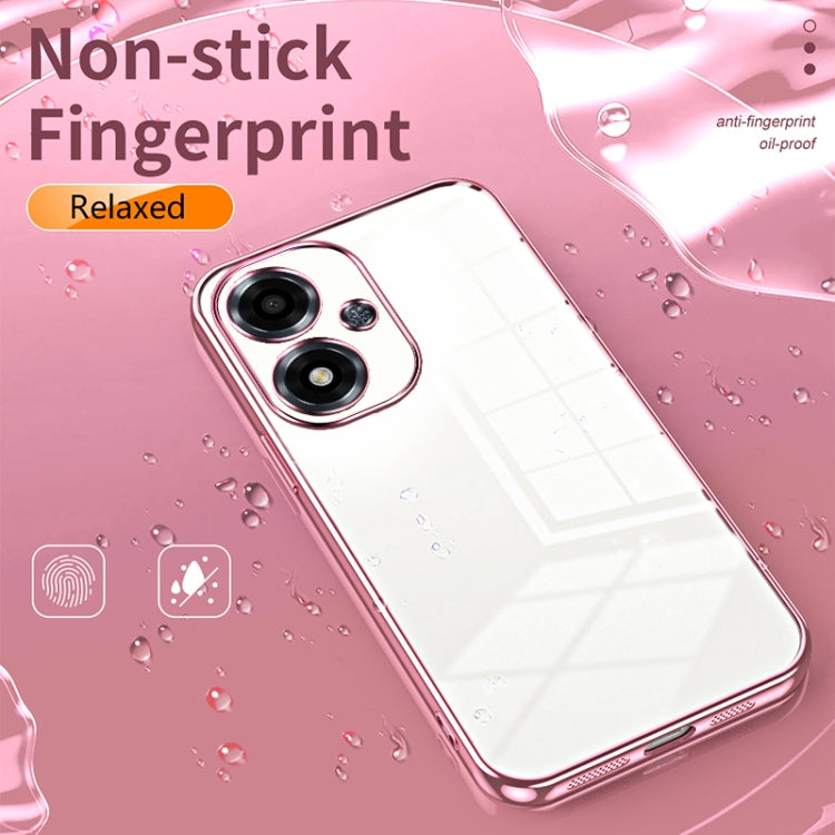 For OPPO A2m Transparent Plating Fine Hole Phone Case(Black) - OPPO Cases by PMC TechLife | Online Shopping South Africa | PMC TechLife | Buy Now Pay Later Mobicred