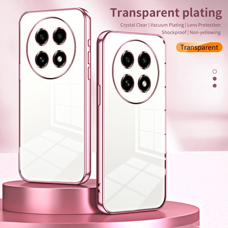 For OPPO A2 Pro Transparent Plating Fine Hole Phone Case(Pink) - A2 Pro Cases by PMC TechLife | Online Shopping South Africa | PMC TechLife | Buy Now Pay Later Mobicred