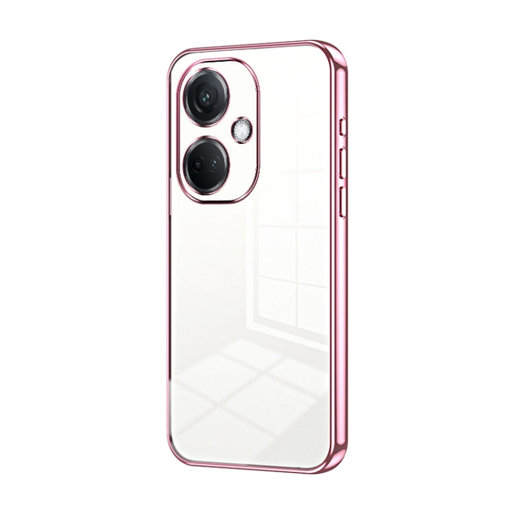 For OPPO K11 Transparent Plating Fine Hole Phone Case(Pink) - OPPO Cases by PMC TechLife | Online Shopping South Africa | PMC TechLife | Buy Now Pay Later Mobicred