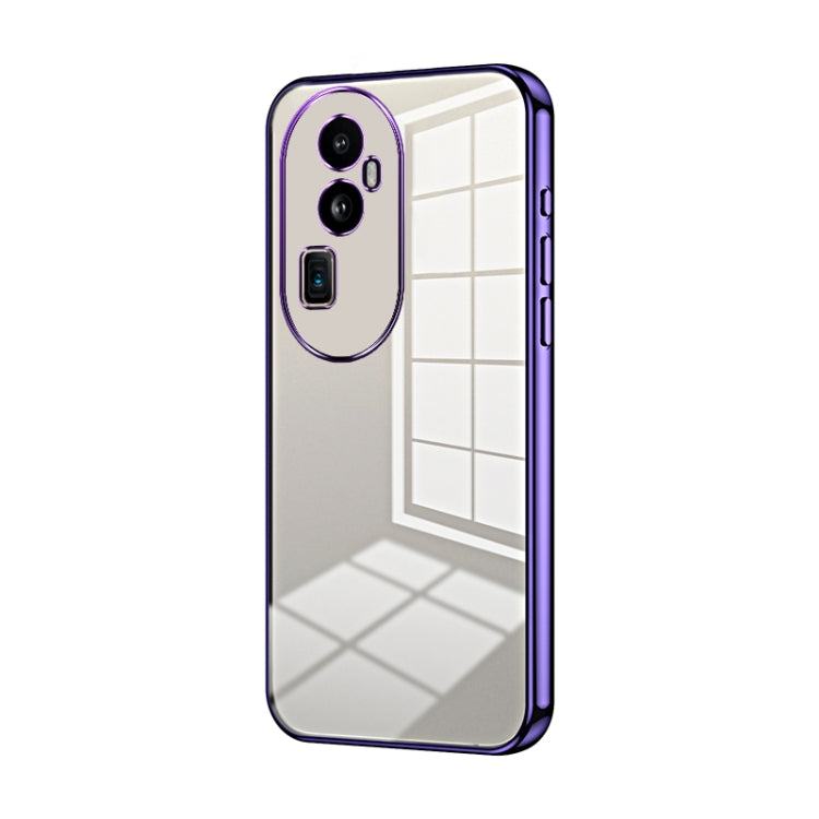 For OPPO Reno10 Pro+ Transparent Plating Fine Hole Phone Case(Purple) - OPPO Cases by PMC TechLife | Online Shopping South Africa | PMC TechLife | Buy Now Pay Later Mobicred