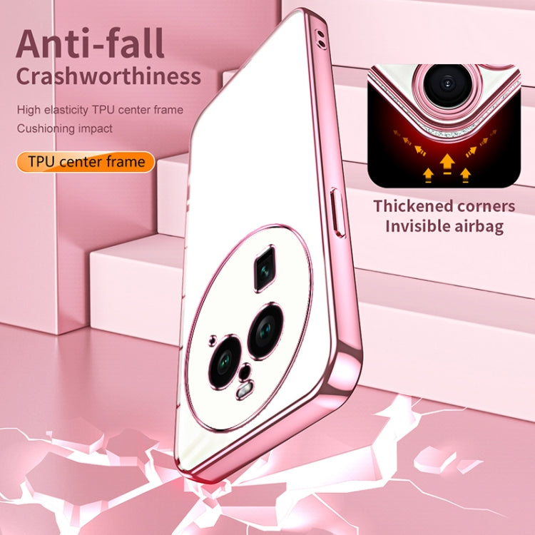 For OPPO Find X6 Pro Transparent Plating Fine Hole Phone Case(Purple) - OPPO Cases by PMC TechLife | Online Shopping South Africa | PMC TechLife | Buy Now Pay Later Mobicred