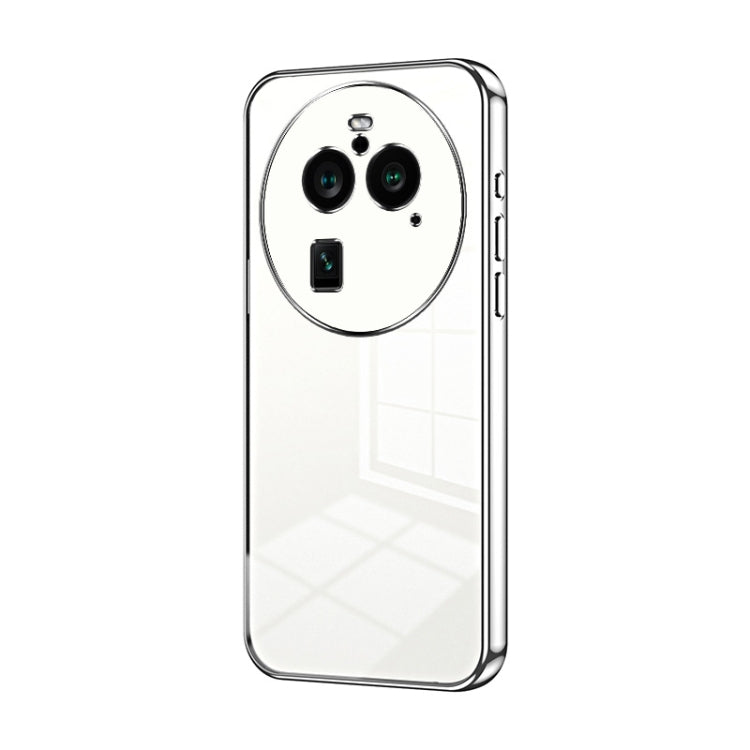 For OPPO Find X6 Pro Transparent Plating Fine Hole Phone Case(Silver) - OPPO Cases by PMC TechLife | Online Shopping South Africa | PMC TechLife | Buy Now Pay Later Mobicred