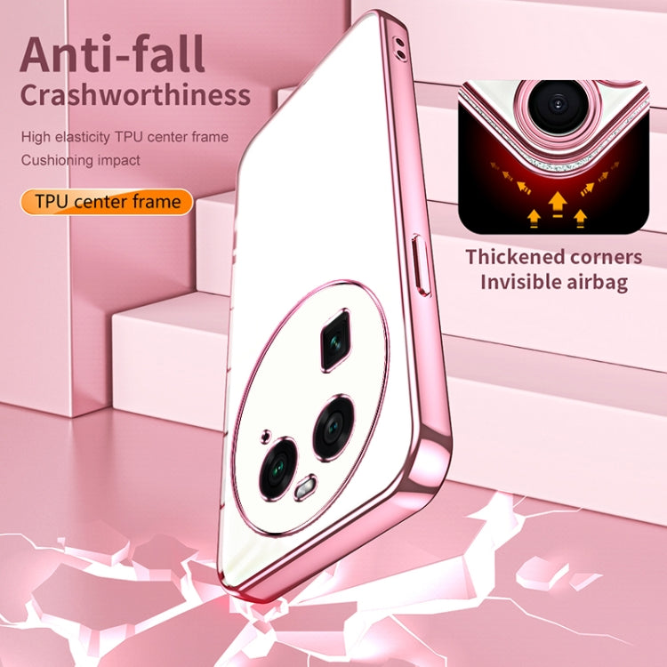 For OPPO Find X6 Transparent Plating Fine Hole Phone Case(Purple) - OPPO Cases by PMC TechLife | Online Shopping South Africa | PMC TechLife | Buy Now Pay Later Mobicred