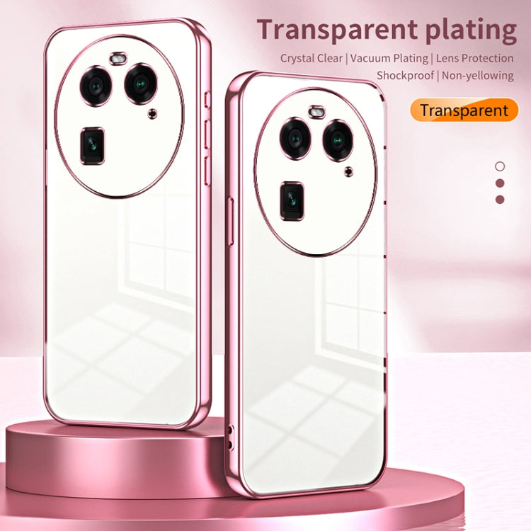 For OPPO Find X6 Transparent Plating Fine Hole Phone Case(Transparent) - OPPO Cases by PMC TechLife | Online Shopping South Africa | PMC TechLife | Buy Now Pay Later Mobicred