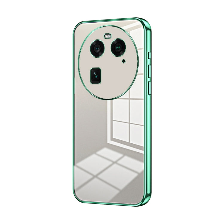 For OPPO Find X6 Transparent Plating Fine Hole Phone Case(Green) - OPPO Cases by PMC TechLife | Online Shopping South Africa | PMC TechLife | Buy Now Pay Later Mobicred