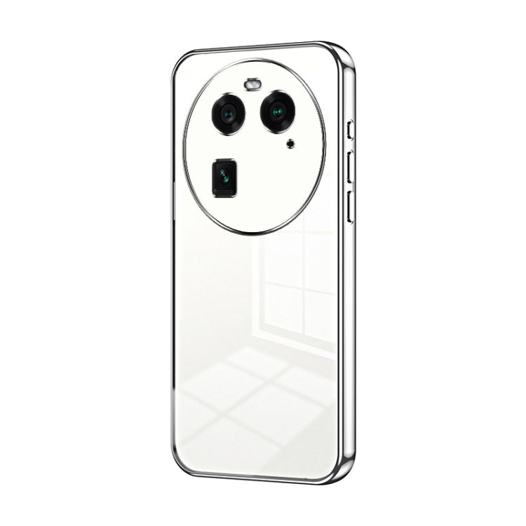 For OPPO Find X6 Transparent Plating Fine Hole Phone Case(Silver) - OPPO Cases by PMC TechLife | Online Shopping South Africa | PMC TechLife | Buy Now Pay Later Mobicred