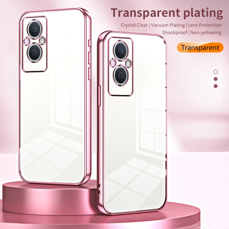 For OPPO Reno7 Z 5G / F21 Pro 5G Transparent Plating Fine Hole Phone Case(Gold) - OPPO Cases by PMC TechLife | Online Shopping South Africa | PMC TechLife | Buy Now Pay Later Mobicred