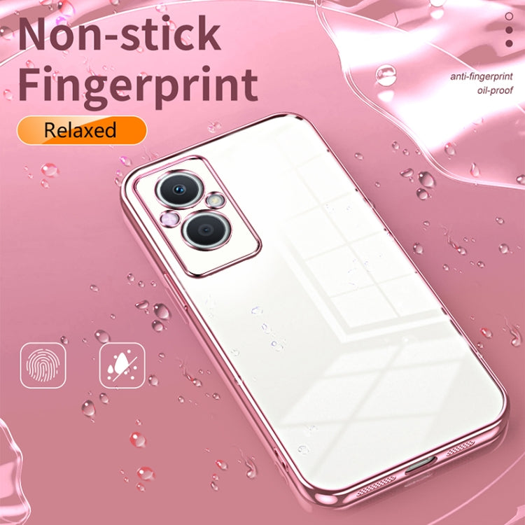 For OPPO Reno7 Z 5G / F21 Pro 5G Transparent Plating Fine Hole Phone Case(Gold) - OPPO Cases by PMC TechLife | Online Shopping South Africa | PMC TechLife | Buy Now Pay Later Mobicred