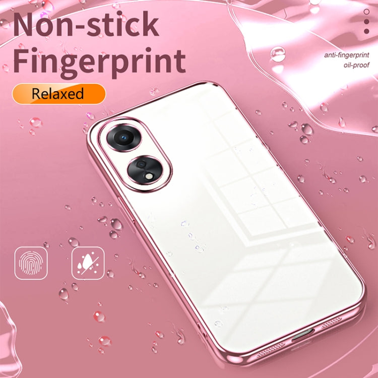 For OPPO A58 5G / A58x 5G Transparent Plating Fine Hole Phone Case(Transparent) - OPPO Cases by PMC TechLife | Online Shopping South Africa | PMC TechLife | Buy Now Pay Later Mobicred