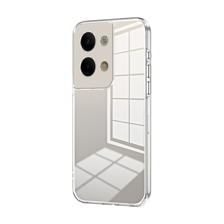 For OPPO Reno9 / Reno9 Pro Transparent Plating Fine Hole Phone Case(Transparent) - OPPO Cases by PMC TechLife | Online Shopping South Africa | PMC TechLife | Buy Now Pay Later Mobicred