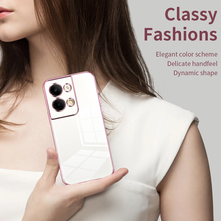 For OPPO Reno9 / Reno9 Pro Transparent Plating Fine Hole Phone Case(Transparent) - OPPO Cases by PMC TechLife | Online Shopping South Africa | PMC TechLife | Buy Now Pay Later Mobicred