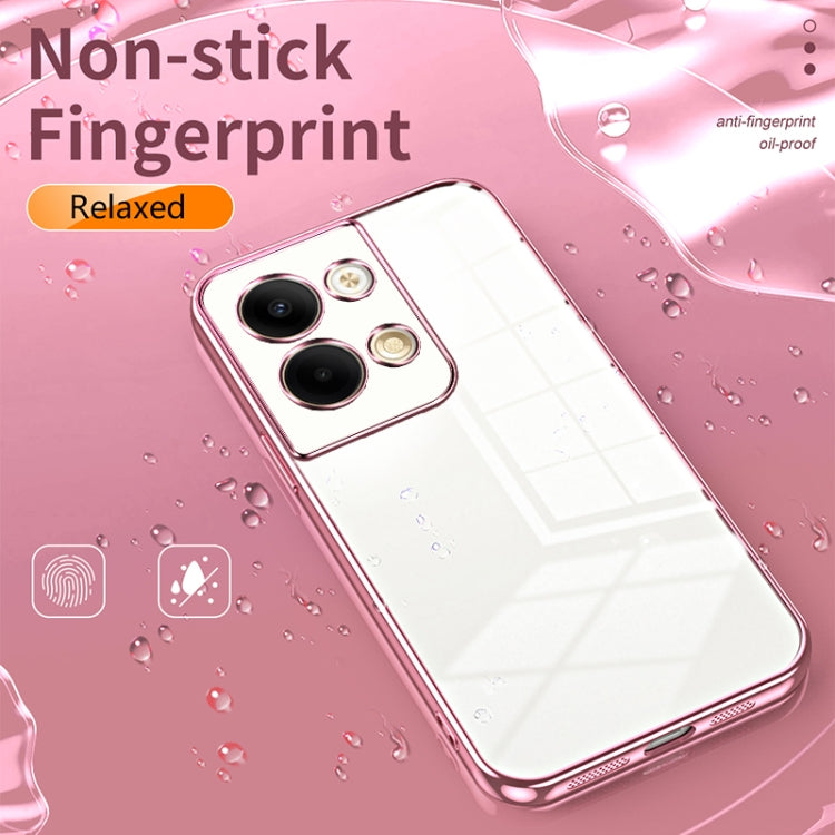 For OPPO Reno9 / Reno9 Pro Transparent Plating Fine Hole Phone Case(Transparent) - OPPO Cases by PMC TechLife | Online Shopping South Africa | PMC TechLife | Buy Now Pay Later Mobicred