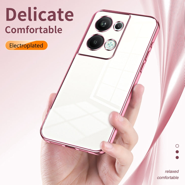 For OPPO Reno9 Pro+ Transparent Plating Fine Hole Phone Case(Gold) - OPPO Cases by PMC TechLife | Online Shopping South Africa | PMC TechLife | Buy Now Pay Later Mobicred