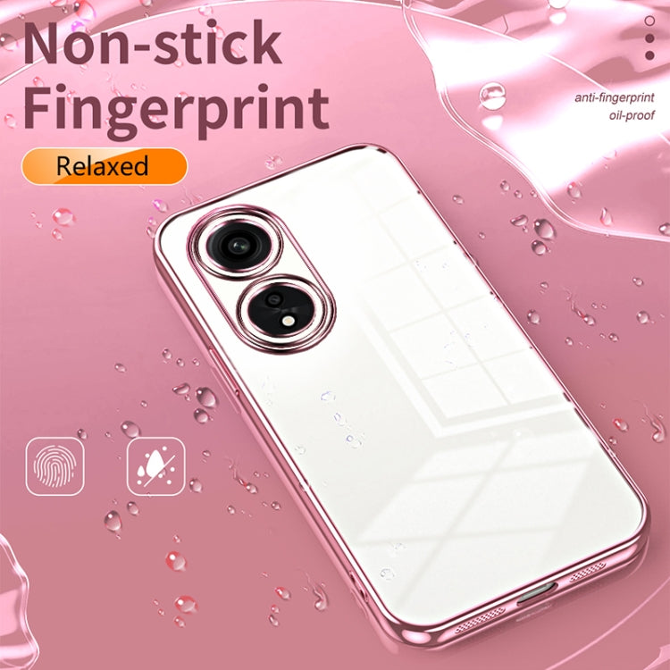For OPPO A1 Pro Transparent Plating Fine Hole Phone Case(Gold) - OPPO Cases by PMC TechLife | Online Shopping South Africa | PMC TechLife | Buy Now Pay Later Mobicred