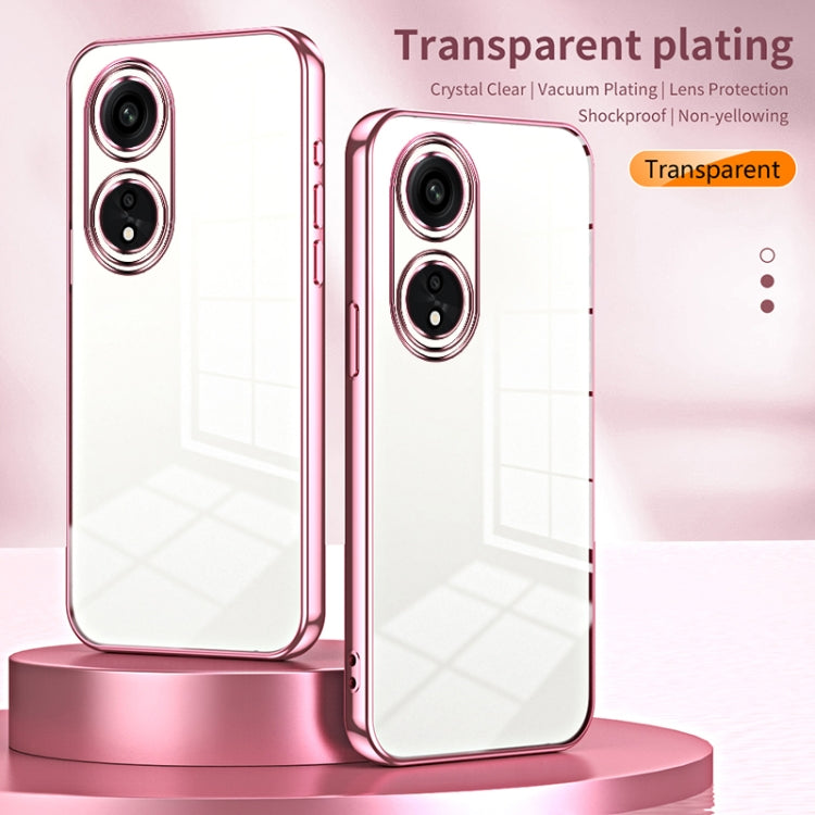 For OPPO A1 Pro Transparent Plating Fine Hole Phone Case(Silver) - OPPO Cases by PMC TechLife | Online Shopping South Africa | PMC TechLife | Buy Now Pay Later Mobicred