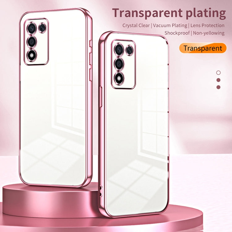 For OPPO K9s / K10 Energy Transparent Plating Fine Hole Phone Case(Pink) - OPPO Cases by PMC TechLife | Online Shopping South Africa | PMC TechLife | Buy Now Pay Later Mobicred