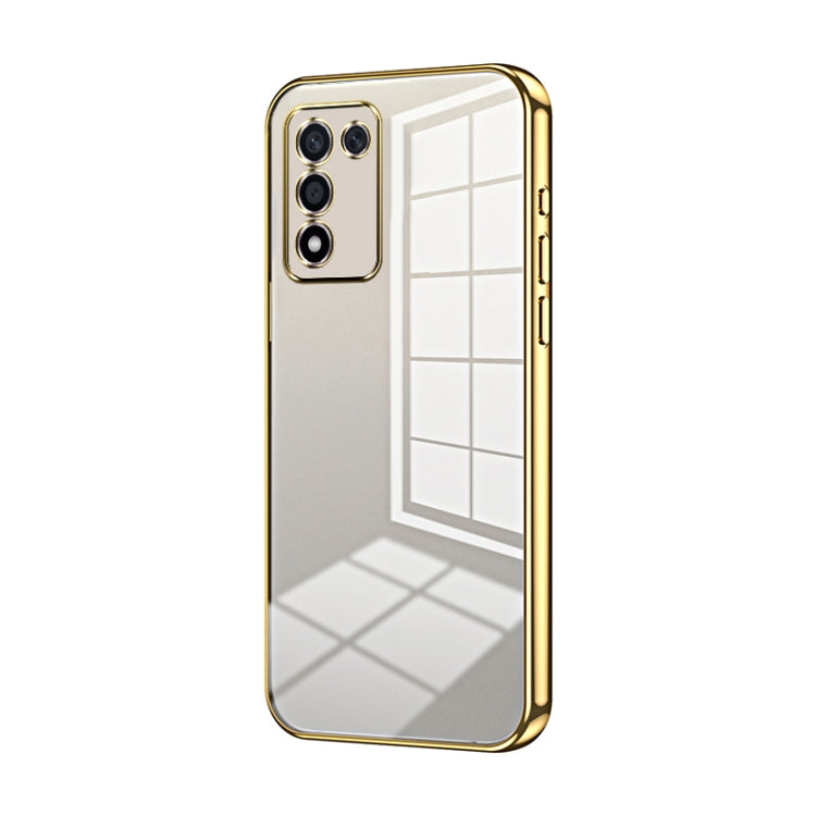 For OPPO K9s / K10 Energy Transparent Plating Fine Hole Phone Case(Gold) - OPPO Cases by PMC TechLife | Online Shopping South Africa | PMC TechLife | Buy Now Pay Later Mobicred