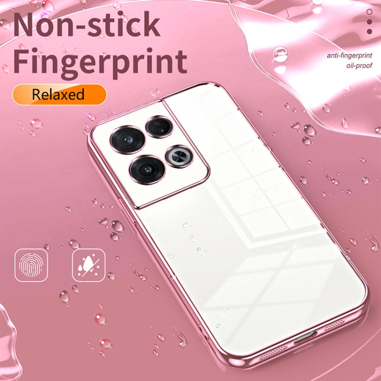 For OPPO Reno8 Pro Transparent Plating Fine Hole Phone Case(Gold) - OPPO Cases by PMC TechLife | Online Shopping South Africa | PMC TechLife | Buy Now Pay Later Mobicred