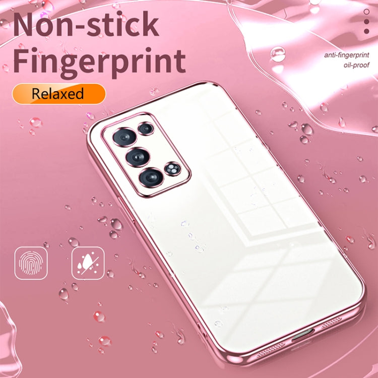 For OPPO Reno6 Pro+ Transparent Plating Fine Hole Phone Case(Silver) - OPPO Cases by PMC TechLife | Online Shopping South Africa | PMC TechLife | Buy Now Pay Later Mobicred
