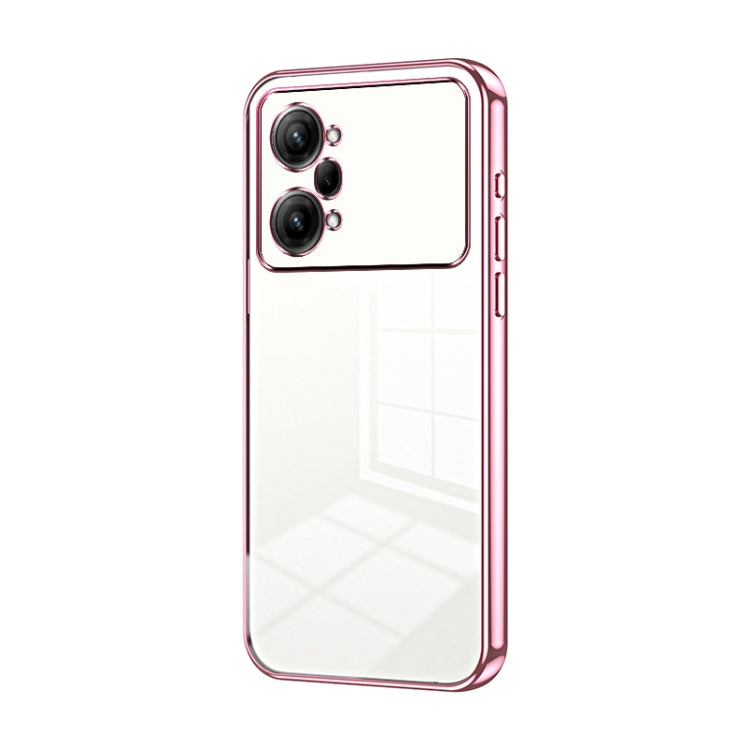 For OPPO K10 Pro Transparent Plating Fine Hole Phone Case(Pink) - OPPO Cases by PMC TechLife | Online Shopping South Africa | PMC TechLife | Buy Now Pay Later Mobicred