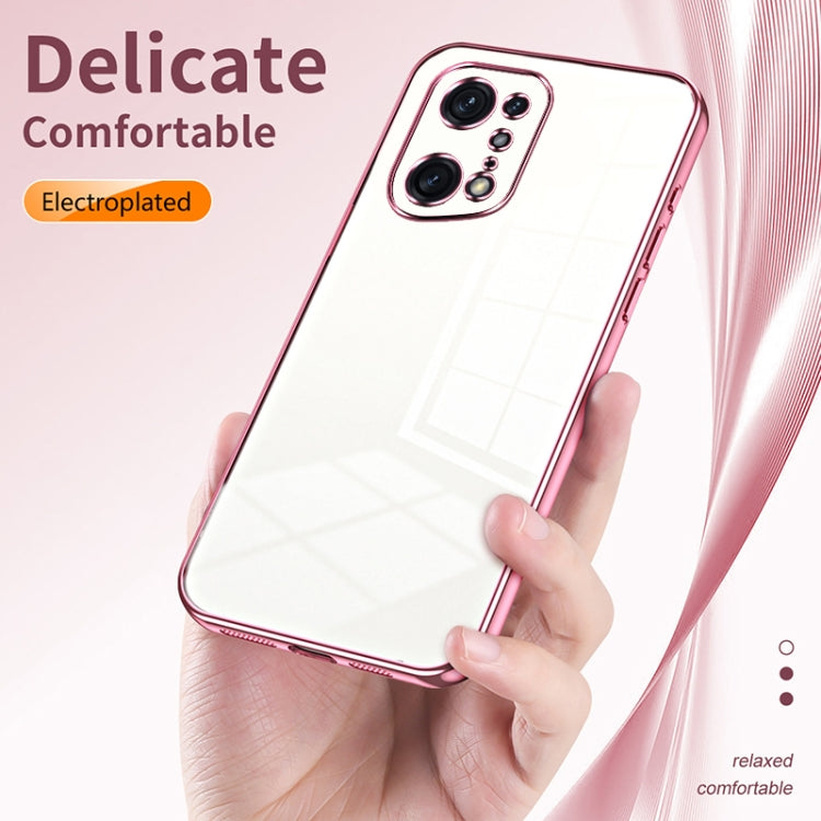For OPPO Find X5 Pro Transparent Plating Fine Hole Phone Case(Transparent) - free shipping - PMC TechLife - Order now!