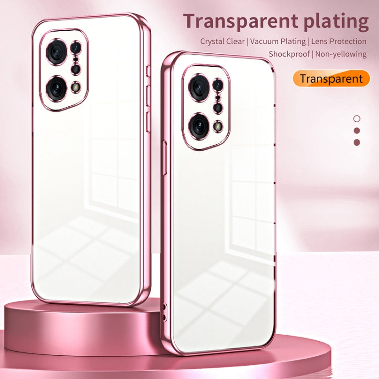 For OPPO Find X5 Transparent Plating Fine Hole Phone Case(Green) - OPPO Cases by PMC TechLife | Online Shopping South Africa | PMC TechLife | Buy Now Pay Later Mobicred