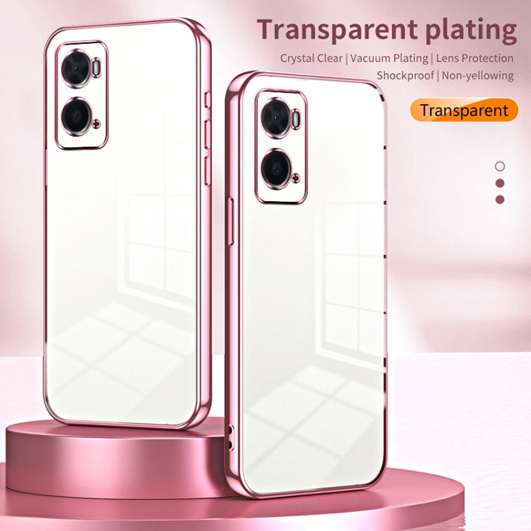 For OPPO A36 / A76 / A96 4G Global Transparent Plating Fine Hole Phone Case(Gold) - free shipping - PMC TechLife - Order now!