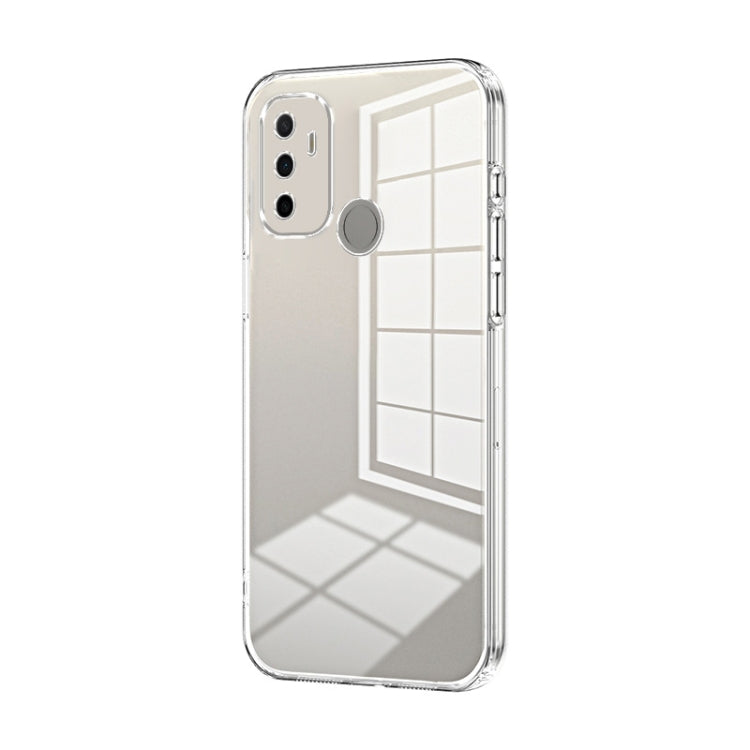 For OPPO A53 2020 / A32 / A11s  Transparent Plating Fine Hole Phone Case(Transparent) - OPPO Cases by PMC TechLife | Online Shopping South Africa | PMC TechLife | Buy Now Pay Later Mobicred